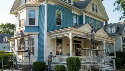Professional house painting service in Newton, MA for residential interior and exterior projects
