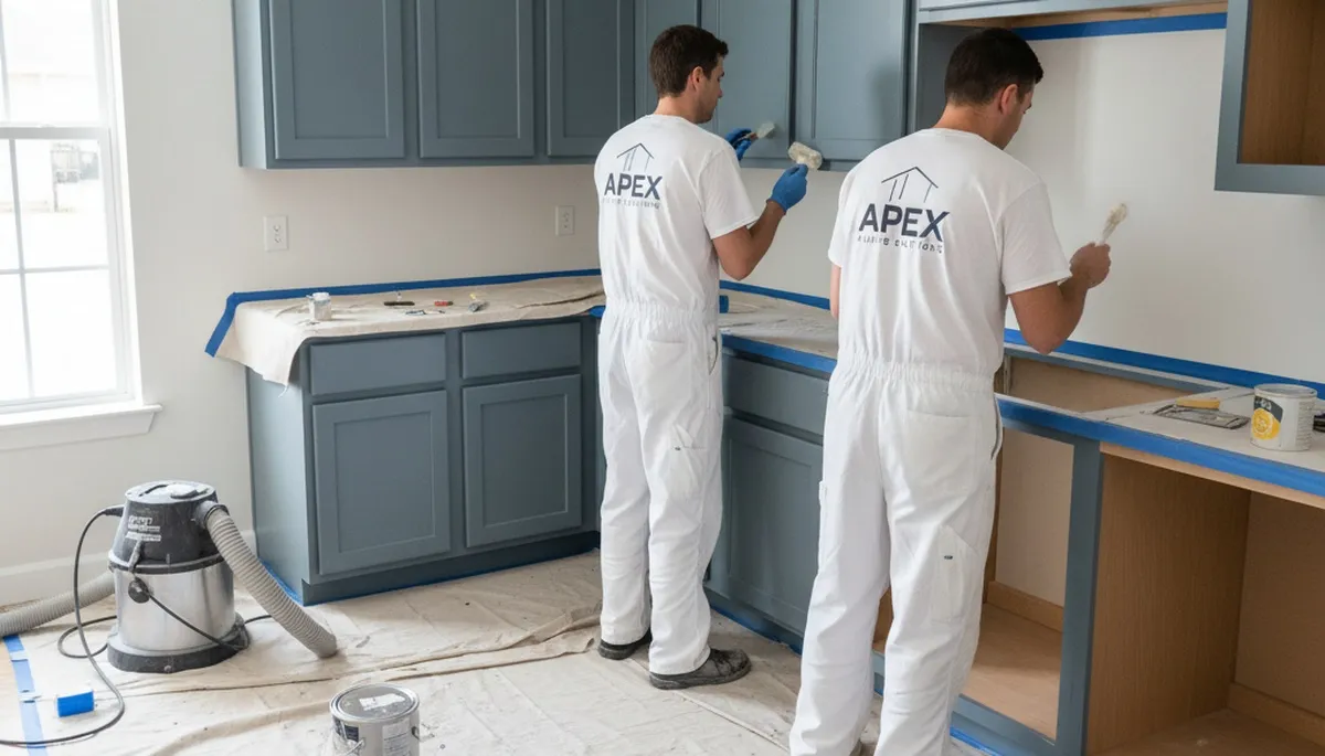Newton, MA cabinet painting service for durable, professional kitchen cabinet refinishing
