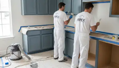 Newton, MA cabinet painting service for durable, professional kitchen cabinet refinishing