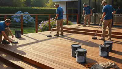 Deck staining service in Newton, MA for durable, weather-resistant wood protection