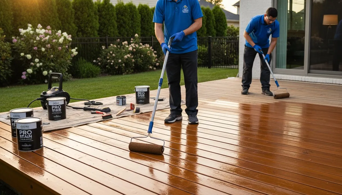 Professional deck staining in Newton, MA for durable, weather-resistant wood protection