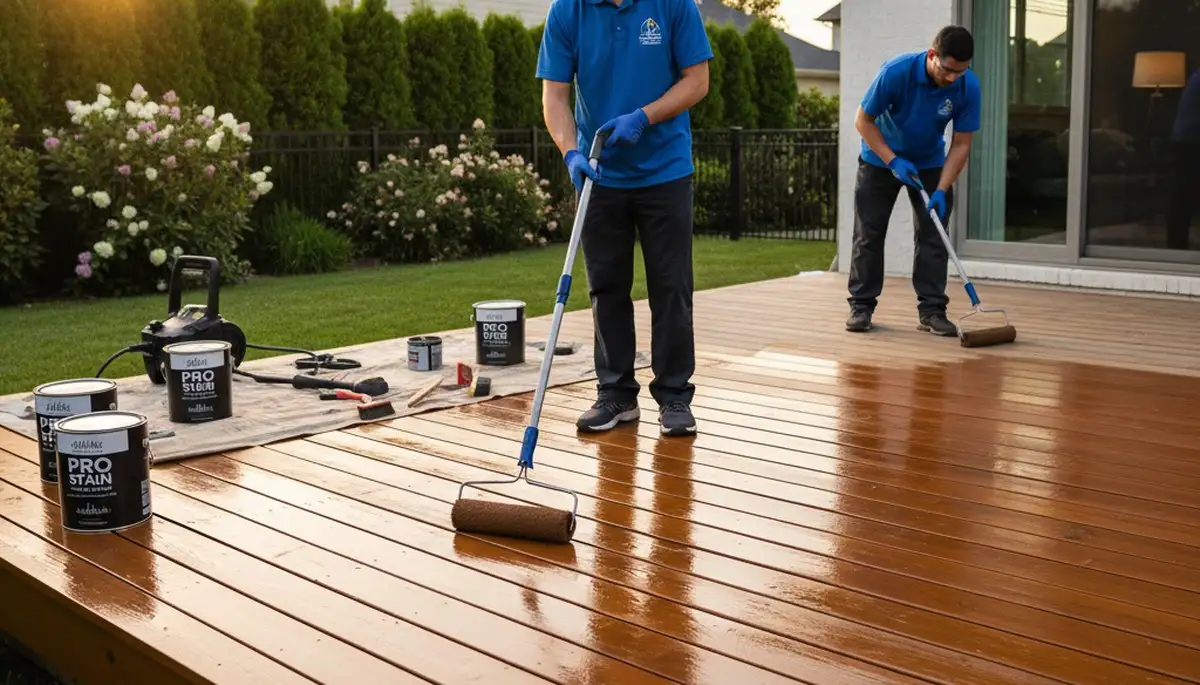 Professional deck staining in Newton, MA for durable, weather-resistant wood protection