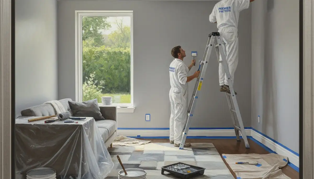 Interior house painters in Newton, MA applying durable New England-friendly finish