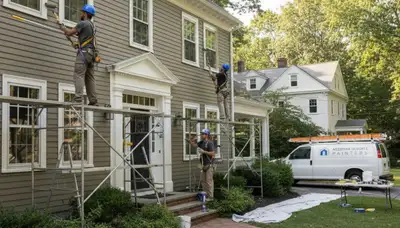 Painting contractor in Newton, MA providing professional interior and exterior painting services