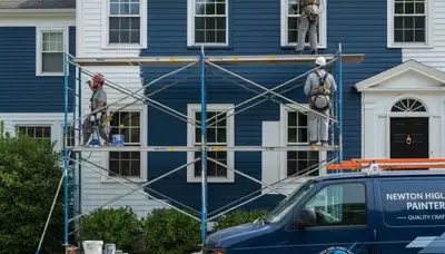 Painting contractor in Newton, MA providing professional interior and exterior house painting services