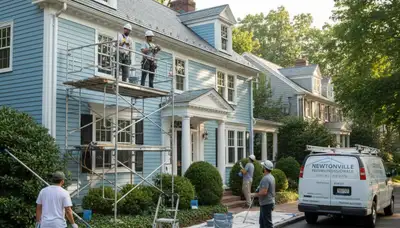 Painting contractors in Newton, MA providing professional interior and exterior house painting services