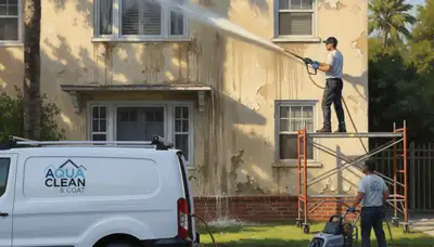 Pressure cleaning service in Newton, MA removing grime from siding and walkways