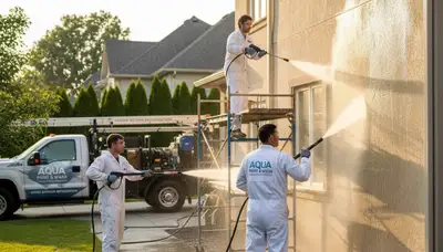Pressure cleaning service in Newton, MA removing grime and mildew from siding and walkways