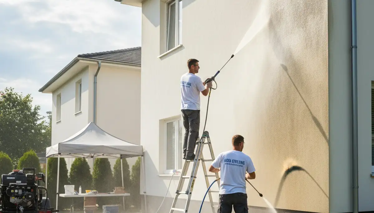 Pressure cleaning service in Newton, MA for driveway, siding, and walkway grime removal