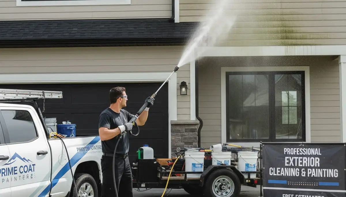 Vinyl siding pressure cleaning in Newton, MA for home curb appeal and siding protection