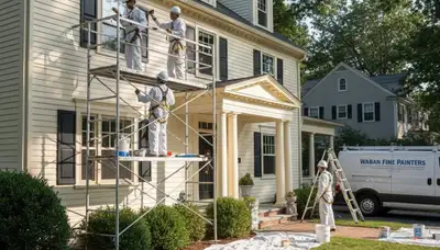 Painter crew providing interior and exterior painting services in Newton, MA