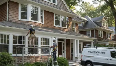 Painting crew serving Newton, MA with professional interior and exterior house painting services