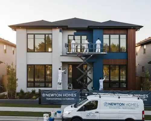 Exterior house painting for Newton, MA homes by professional painters